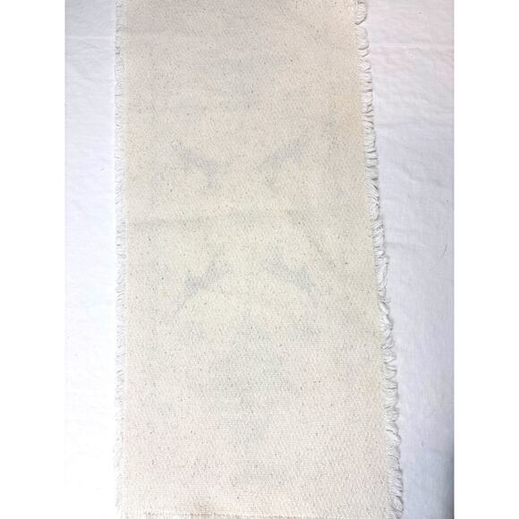 Pfaltzgraff Reindeer Snowflake Stencil Print Fringed Holiday Table Runner 1990s - Picture 8 of 8